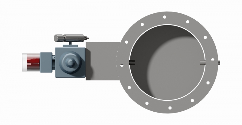 Single blade circular control damper airtight + ECTFE coating