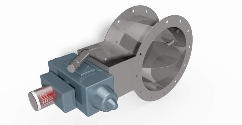 Single blade circular control damper airtight + ECTFE coating