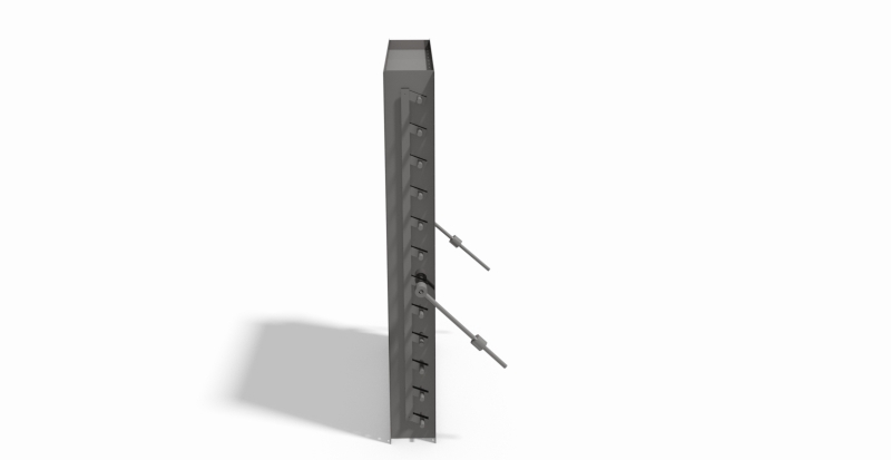 Curved multi-blade damper airtight backstop