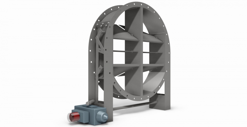 Multi-blade circular control damper airtight + ECTFE coating